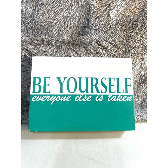 New View Gifts Home Decor Motivational Sign Be Yourself Green/White 7x5x1.5 - Picture 1 of 2